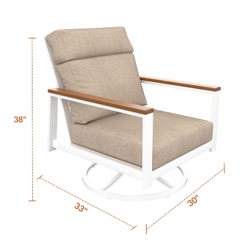 NorthCape International Ashford Aluminum Outdoor Swivel Rocking Chair