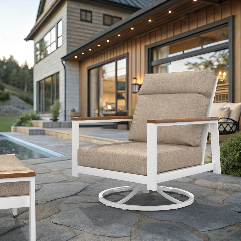 NorthCape International Ashford Aluminum Outdoor Swivel Rocking Chair
