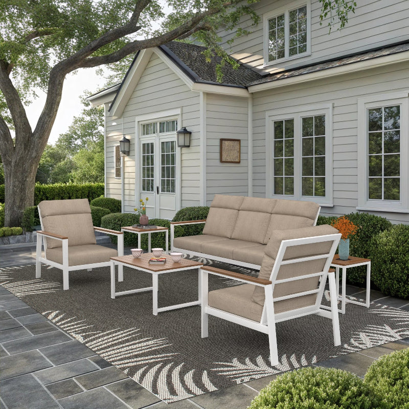 NorthCape International Ashford Aluminum Outdoor 5-Person Seating Patio Set