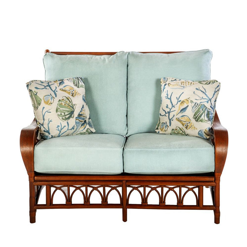 Alexander & Sheridan Cuba Rattan Indoor Loveseat with Cushions