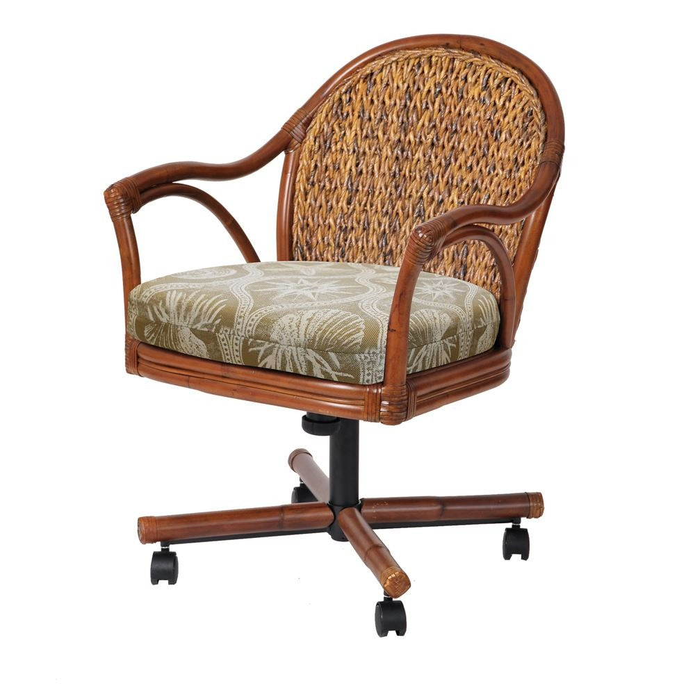 Alexander & Sheridan Panama Rattan Indoor Tilt Swivel Caster Dining Chair