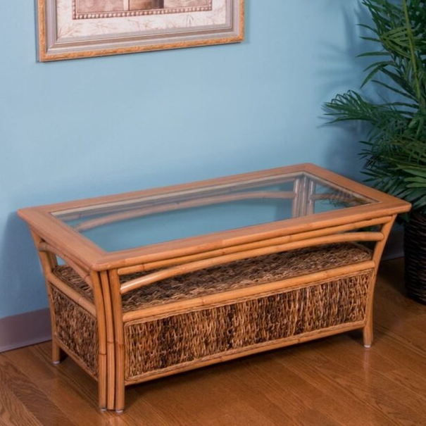 Alexander & Sheridan Panama Rattan Indoor Coffee Table With Glass