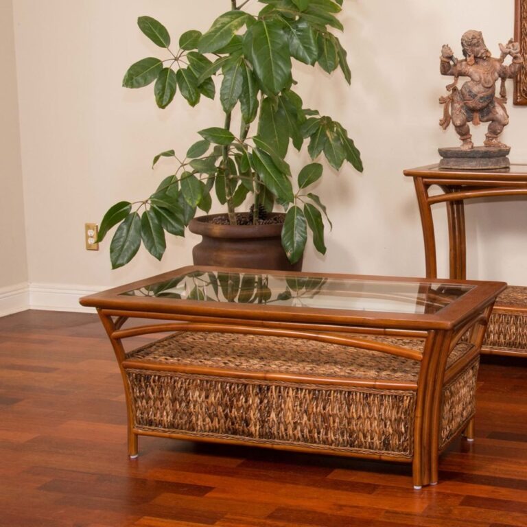 Alexander & Sheridan Panama Rattan Indoor Coffee Table With Glass