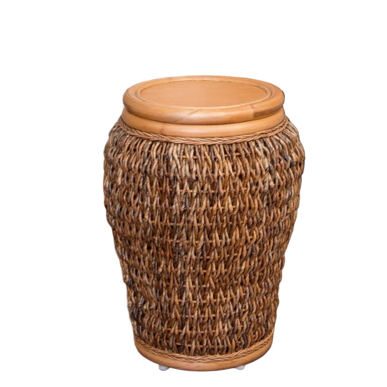 Alexander & Sheridan Panama Rattan Indoor Accent Table With Veneer Top