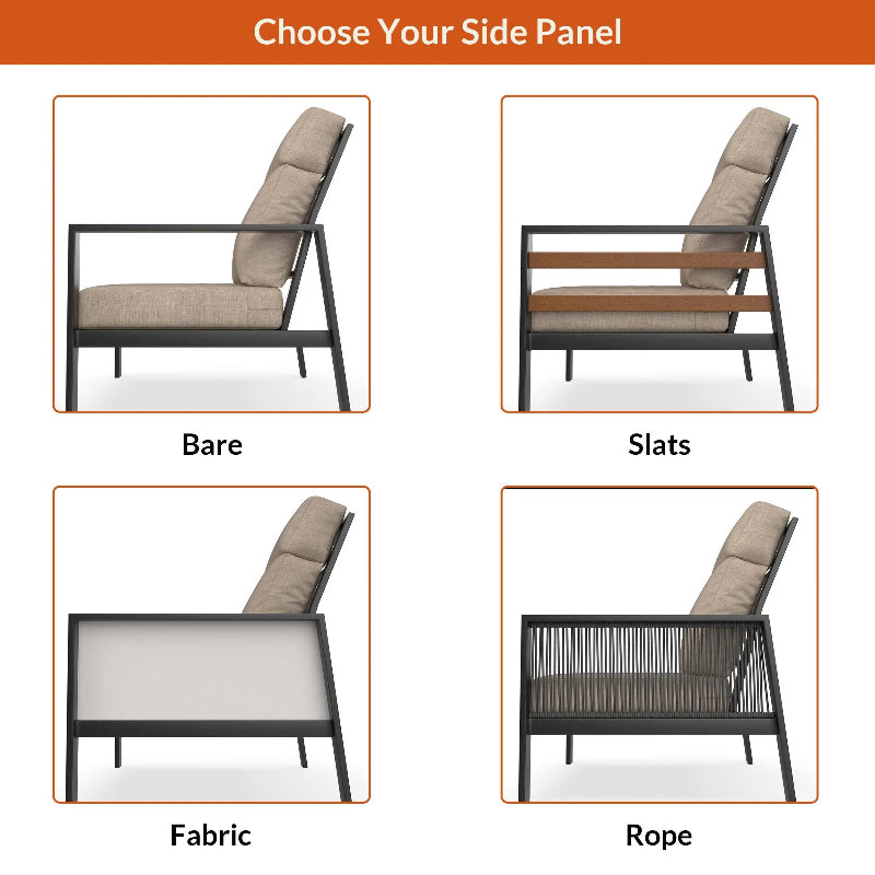 NorthCape International Windsor Aluminum Outdoor Sectional Left Arm Loveseat