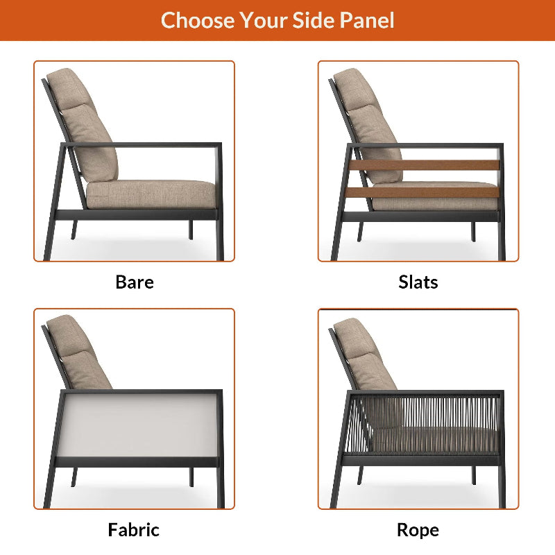 NorthCape International Windsor Aluminum Outdoor Sectional Right Arm Loveseat