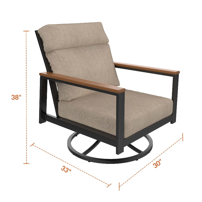 NorthCape International Windsor Aluminum Outdoor Swivel Rocking Lounge Chair