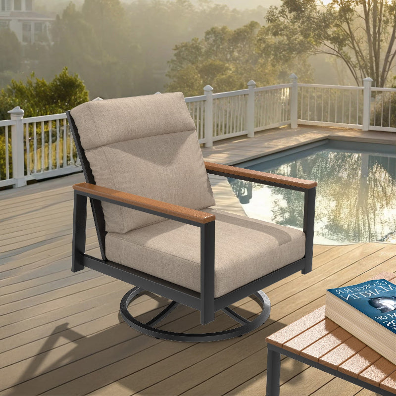 NorthCape International Windsor Aluminum Outdoor Swivel Rocking Lounge Chair
