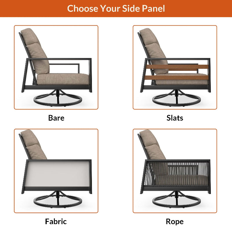 NorthCape International Windsor Aluminum Outdoor Swivel Rocking Lounge Chair