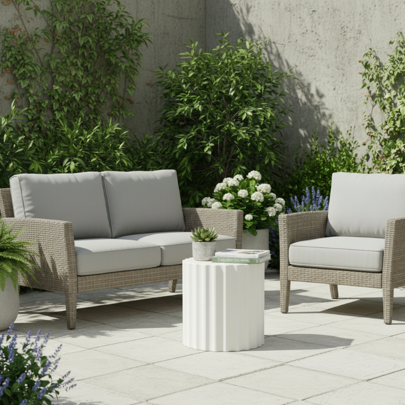 Sunset West Athena Concrete Outdoor End Table