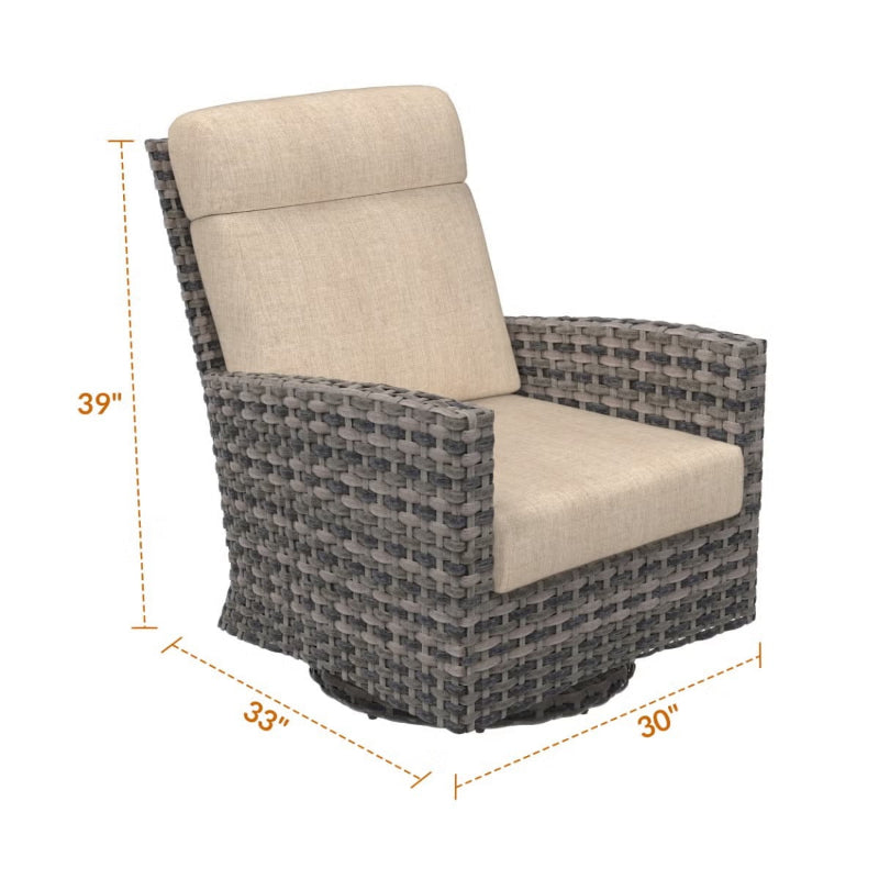Forever Patio Cavalier Wicker Outdoor High Back Swivel Rocking Chair