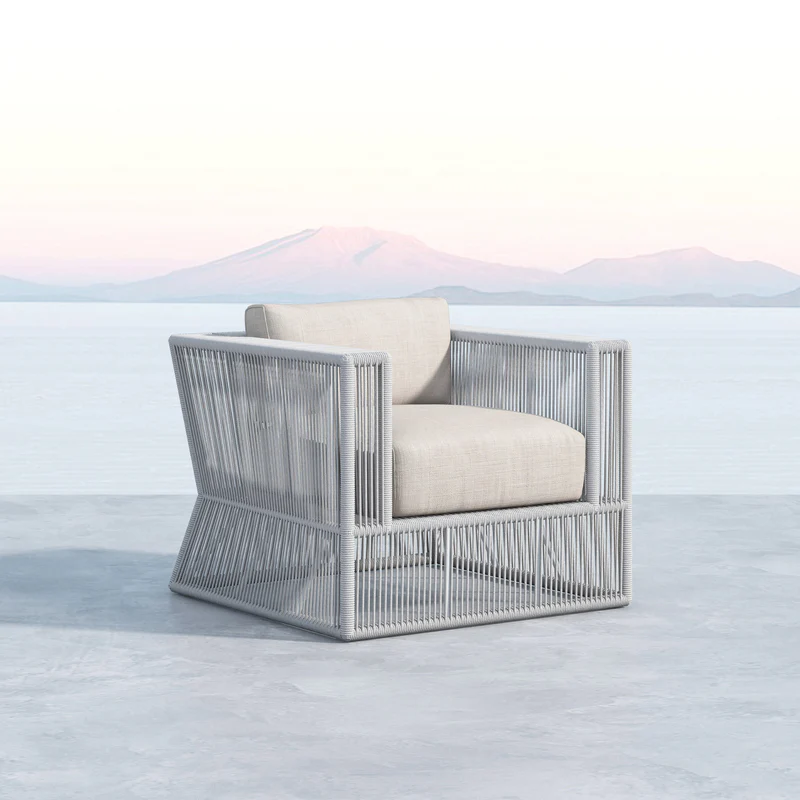 Sunset West Miami Rope Aluminum Outdoor Club Chair
