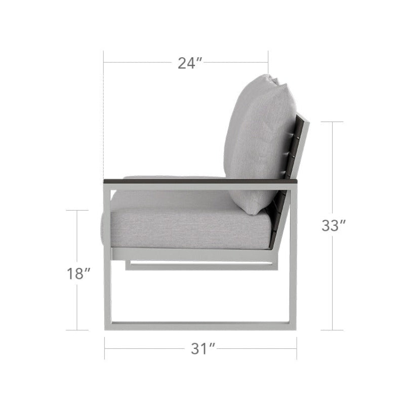 DecoScape Modera Aluminum Outdoor Right Arm Loveseat