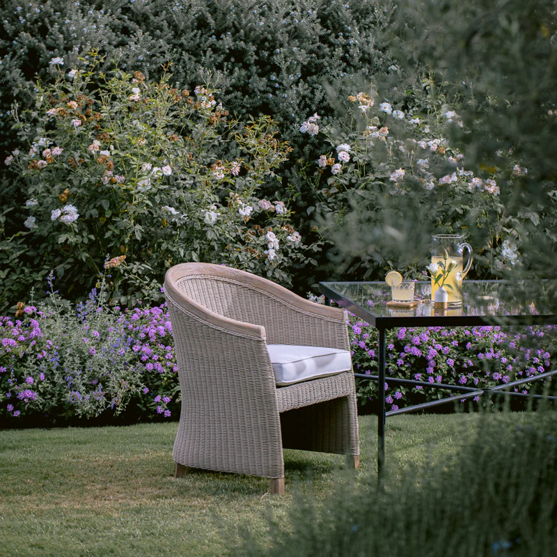 Sunset West Cambria Teak and Wicker Outdoor Dining Chair