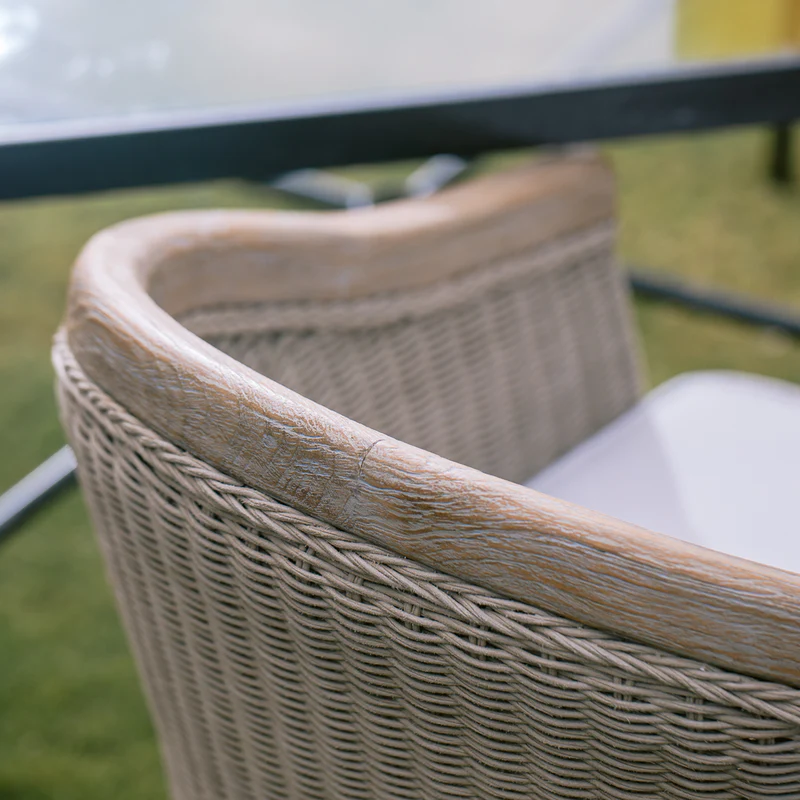 Sunset West Cambria Teak and Wicker Outdoor Dining Chair