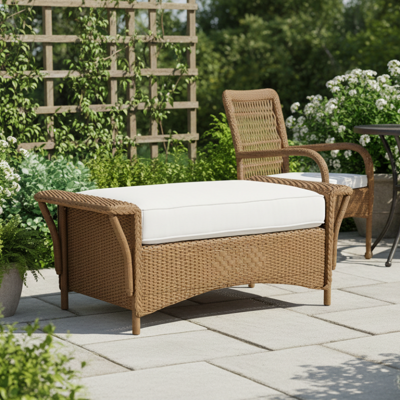 Lloyd Flanders Nantucket Wicker Outdoor Large Ottoman