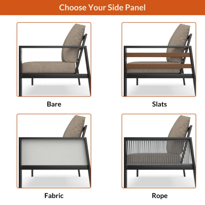 Forever Patio Hanover Aluminum Outdoor Sectional Left Arm Loveseat