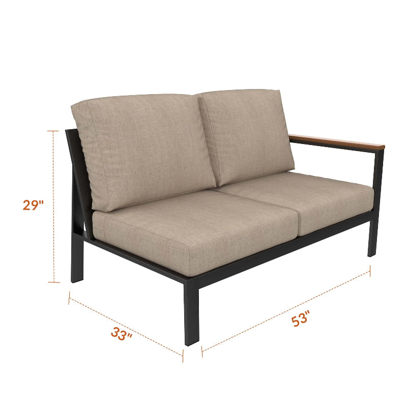 Forever Patio Hanover Aluminum Outdoor Sectional Left Arm Loveseat