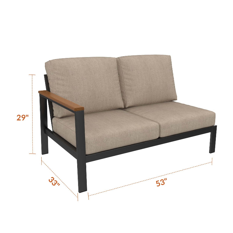 Forever Patio Hanover Aluminum Outdoor Right Arm Sectional Loveseat