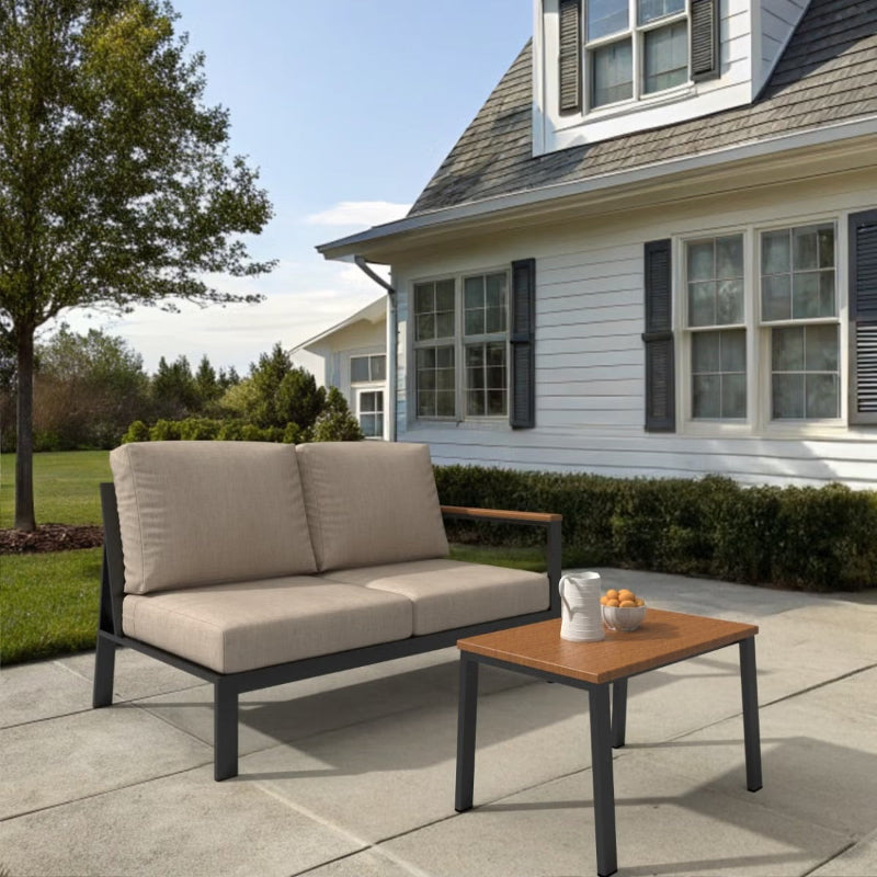 Forever Patio Hanover Aluminum Outdoor Sectional Left Arm Loveseat