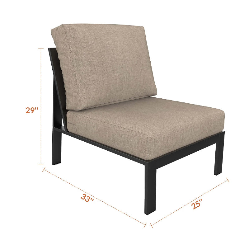 Forever Patio Hanover Aluminum Wicker Outdoor Sectional Middle Chair