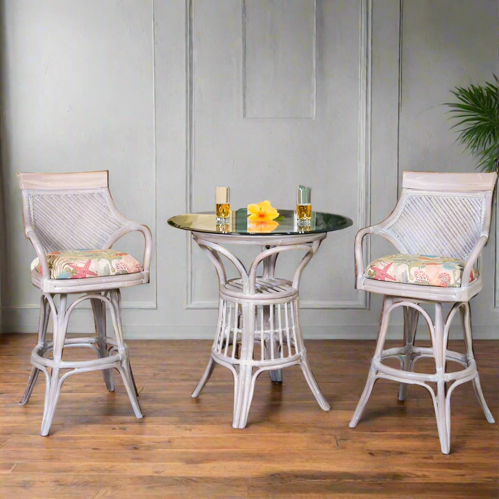 Alexander & Sheridan Bermuda 3 Piece Rattan Indoor Pub Set