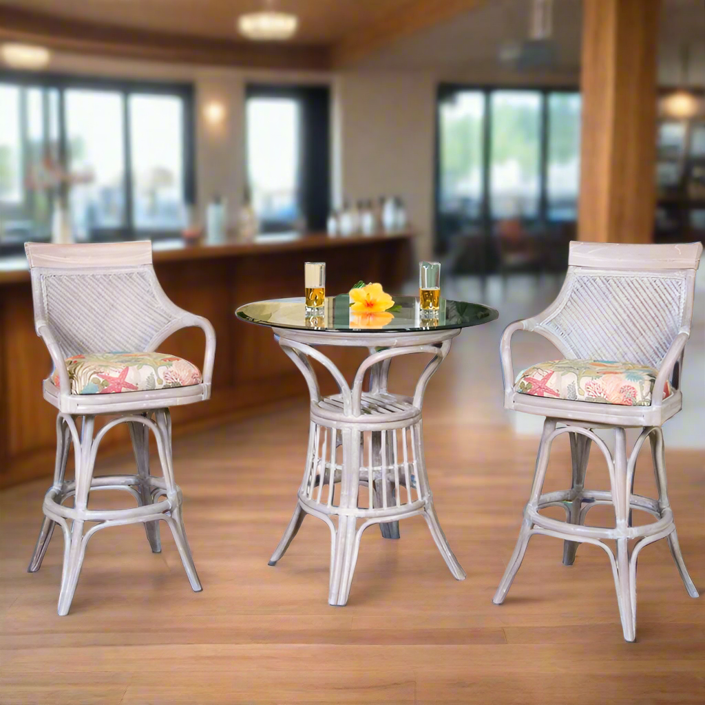 Alexander & Sheridan Bermuda 3 Piece Rattan Indoor Pub Set