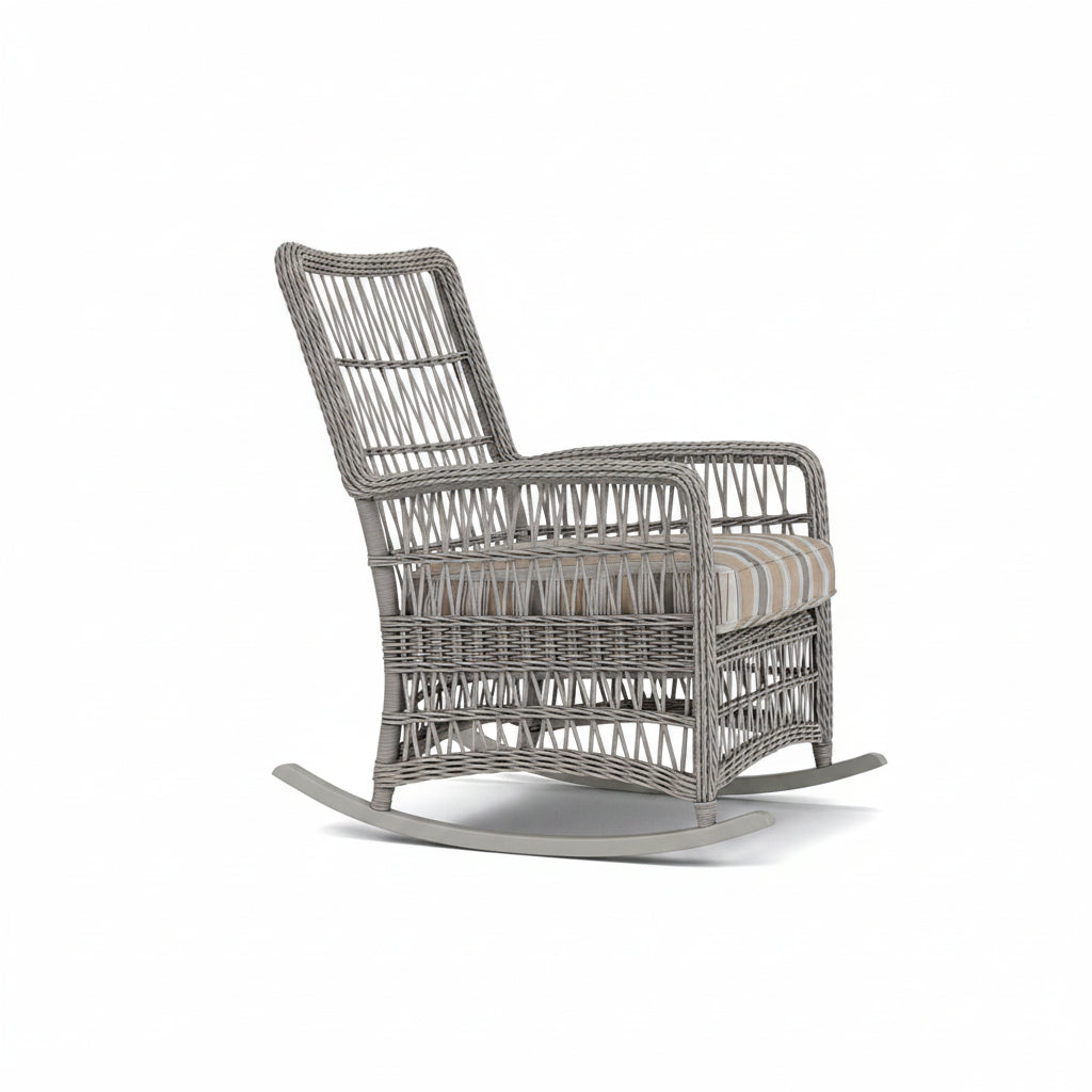 Lloyd Flanders Mackinac Woven Vinyl Outdoor High Back Porch Rocker