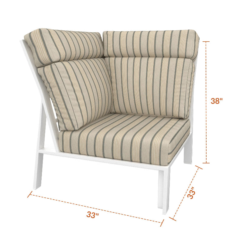 NorthCape International Ashford Aluminum Outdoor Sectional 90 Degree Corner Chair