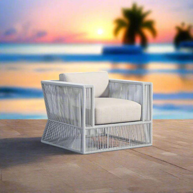 Sunset West Miami Rope Aluminum Outdoor Club Chair