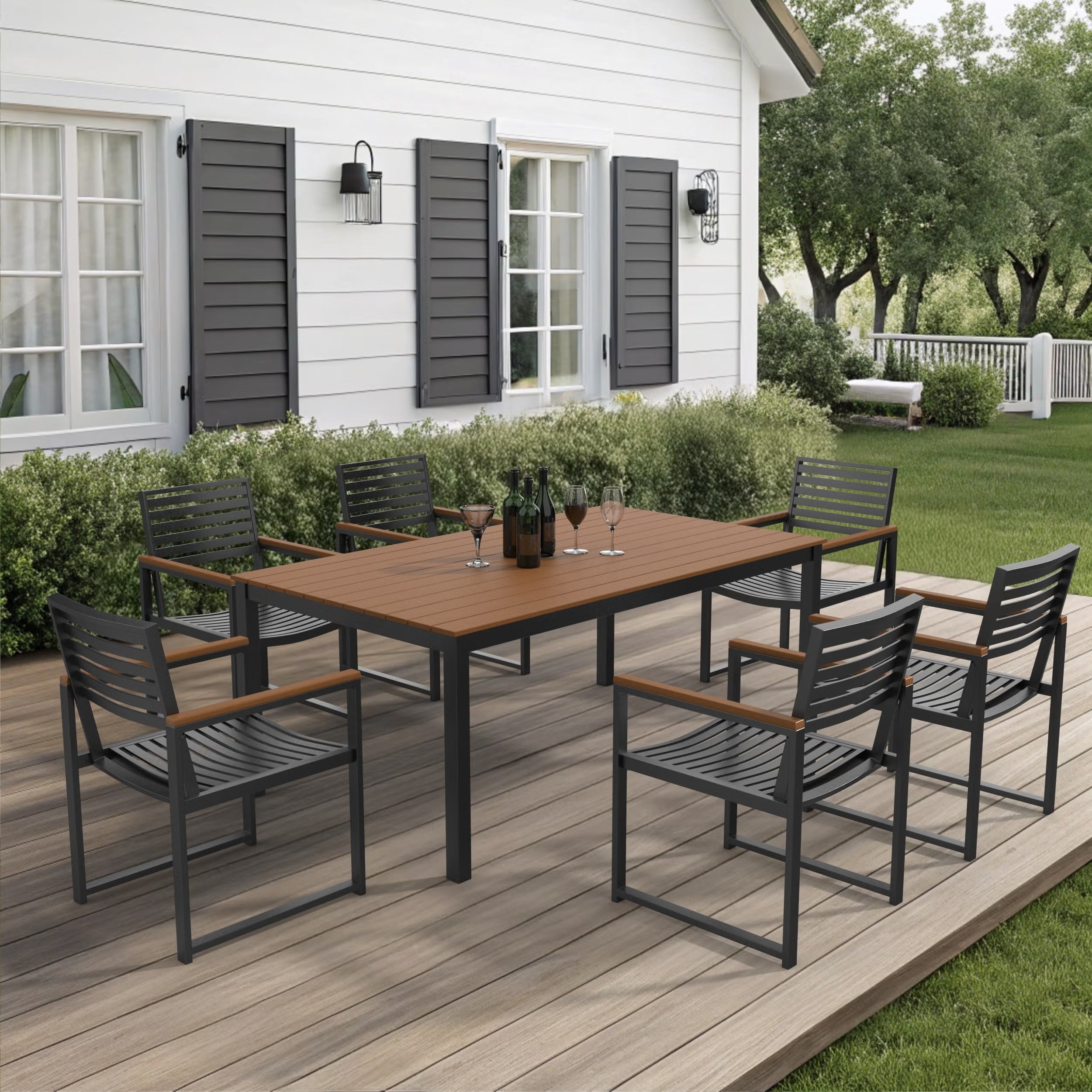 Forever Patio Hanover Aluminum Outdoor 6-Person Patio Dining Set