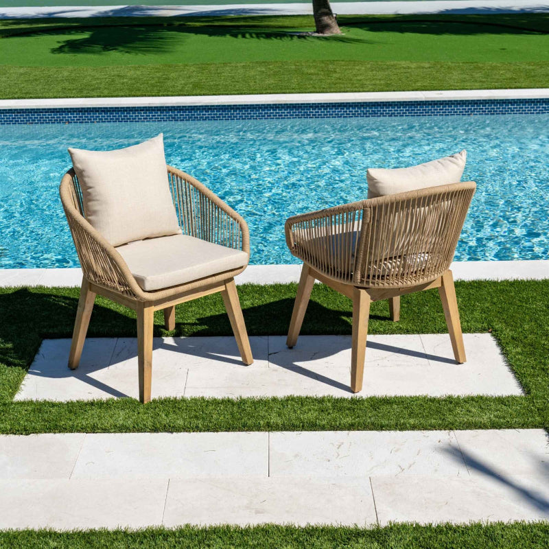 Panama Jack Cabo Wicker Outdoor Dining Armchairs (Set of 2)