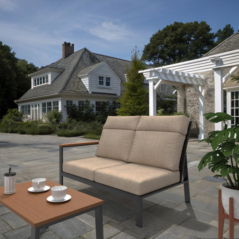 NorthCape International Windsor Aluminum Outdoor Sectional Right Arm Loveseat