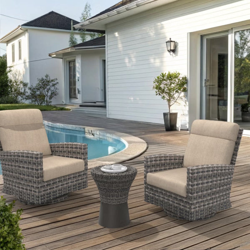 Forever Patio Cavalier Wicker Outdoor High Back Swivel Rocking Chair