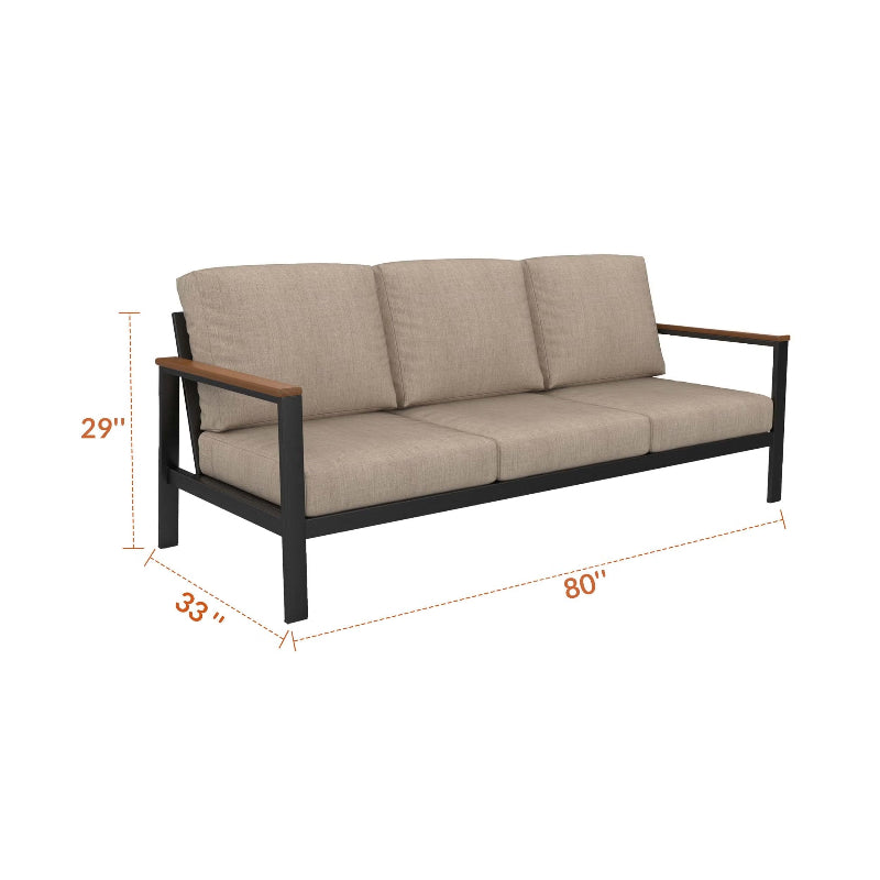 Forever Patio Hanover Aluminum Outdoor 3-Seater Sofa