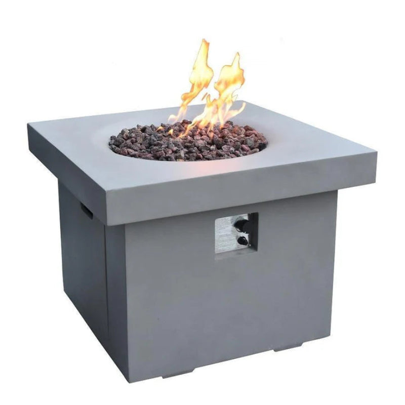 Elementi Burlington Glass Fiber Reinforced Concrete Outdoor Fire Pit Table