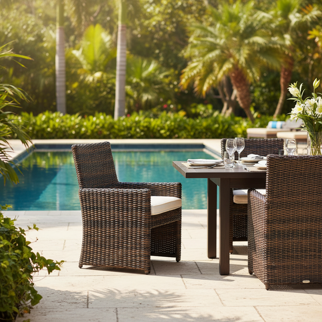 Sunset West Montecito Wicker Outdoor Dining Chair