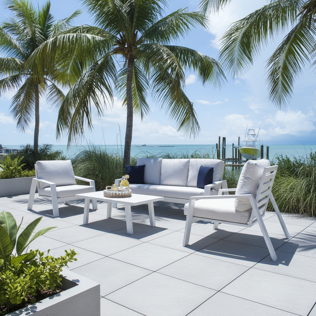 Panama Jack Mykonos Aluminum Outdoor 5-Person Seating Set with Cushions