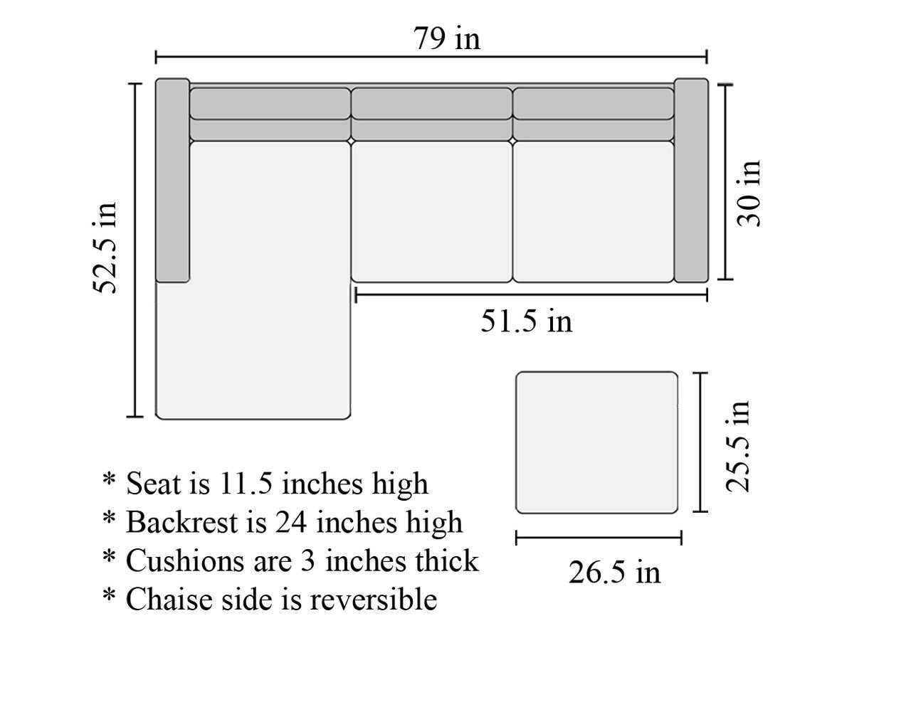 Tortuga Outdoor Space Saver Sectional (Quick Ship)