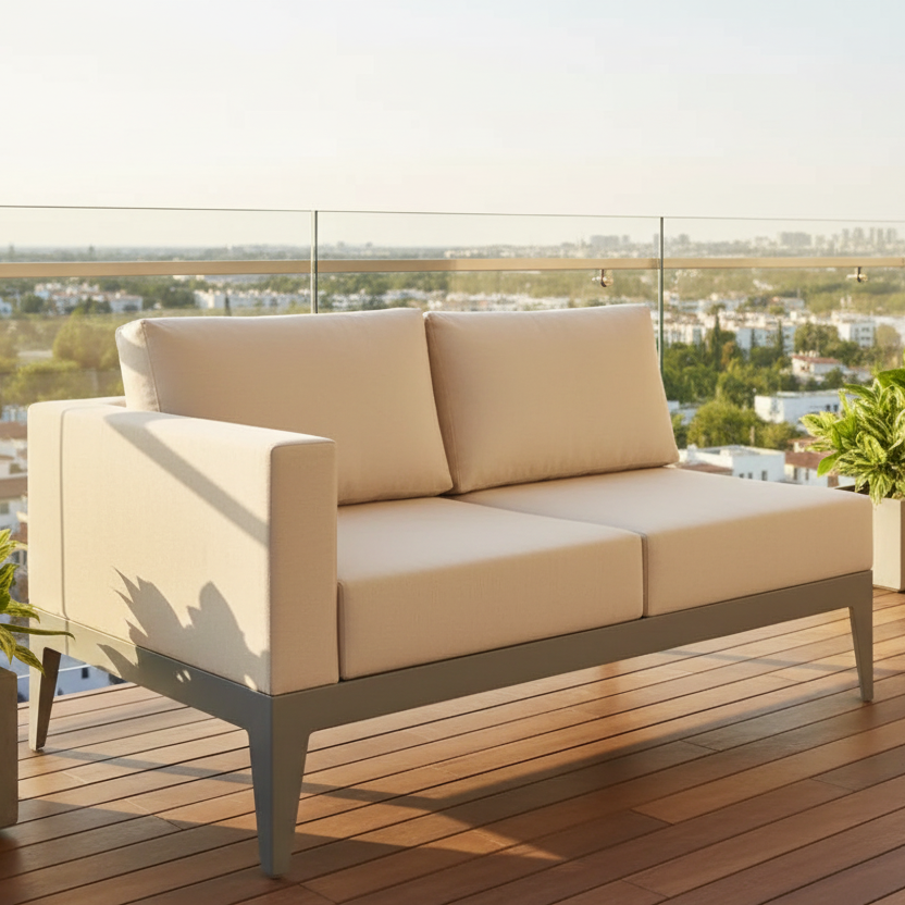 DecoScape South Beach Aluminum Outdoor Left Arm Loveseat