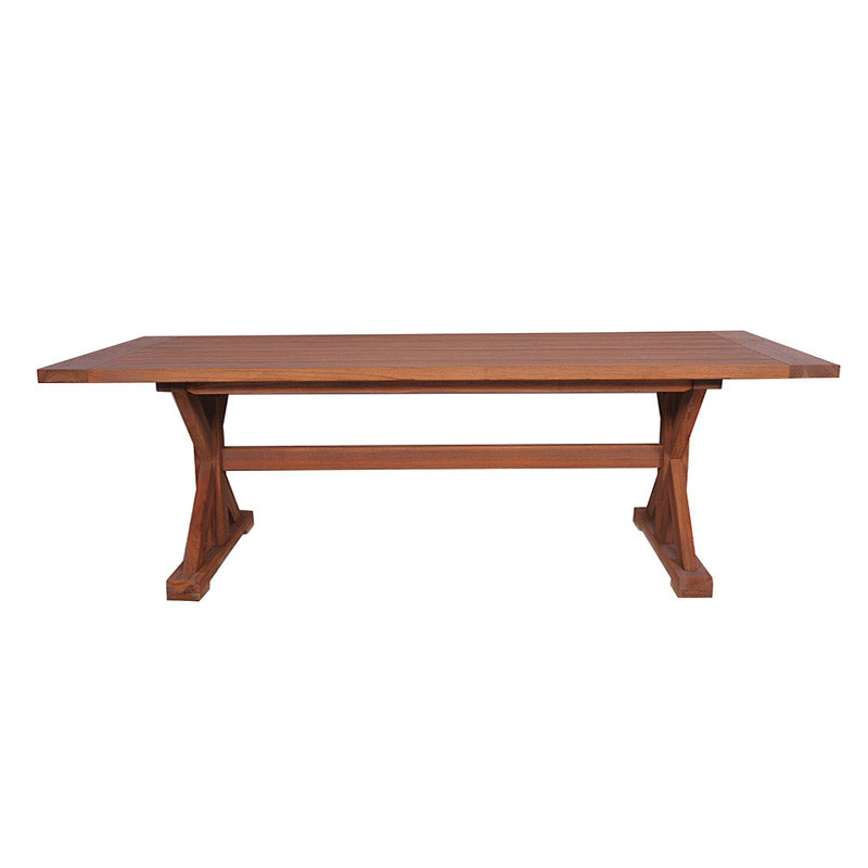 Lloyd Flanders Teak 86" Rectangle Dining Table With Trestle Base