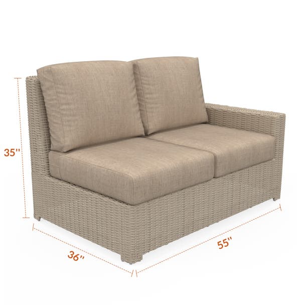 NorthCape International Terraza Wicker Outdoor Left Arm Sectional Loveseat