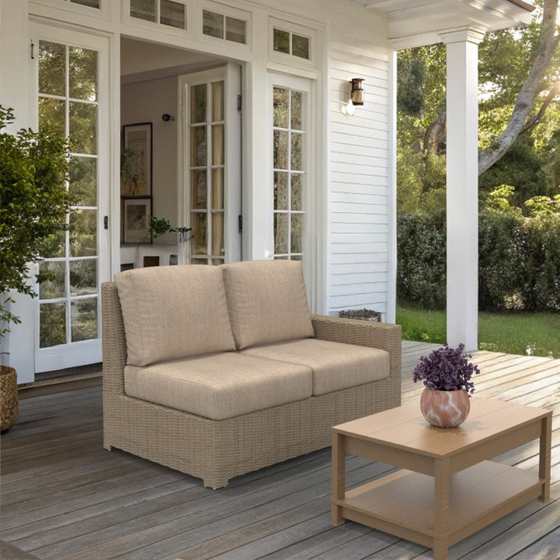 NorthCape International Terraza Wicker Outdoor Left Arm Sectional Loveseat