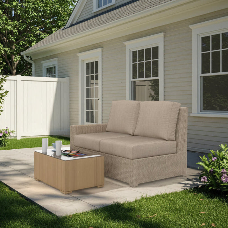 NorthCape International Terraza Wicker Outdoor Right Arm Sectional Loveseat