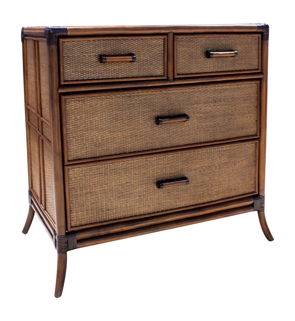 Hospitality Rattan Palm Cove Four Drawer Split Chest With Glass