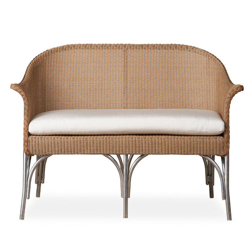 Lloyd Flanders All Seasons Wicker Aluminum Outdoor Settee with Cushion