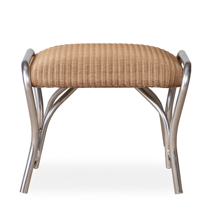 Lloyd Flanders All Seasons Wicker Aluminum Outdoor Ottoman with Padded Seat