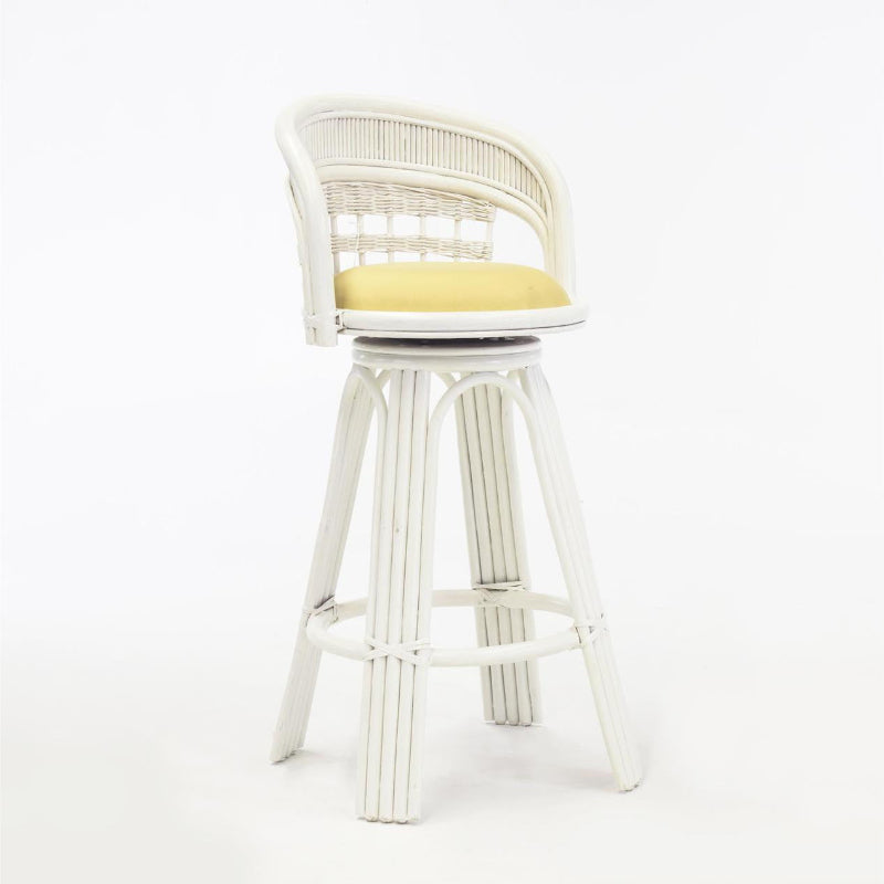 South Sea Rattan Bermuda Wicker Indoor Bar Stool - 24 Inch