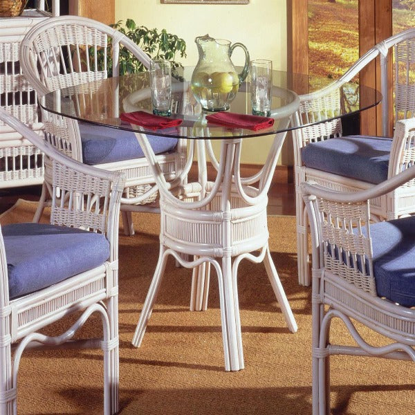 South Sea Rattan Bermuda Indoor Dining Table With Size Options (Chairs Not Included)