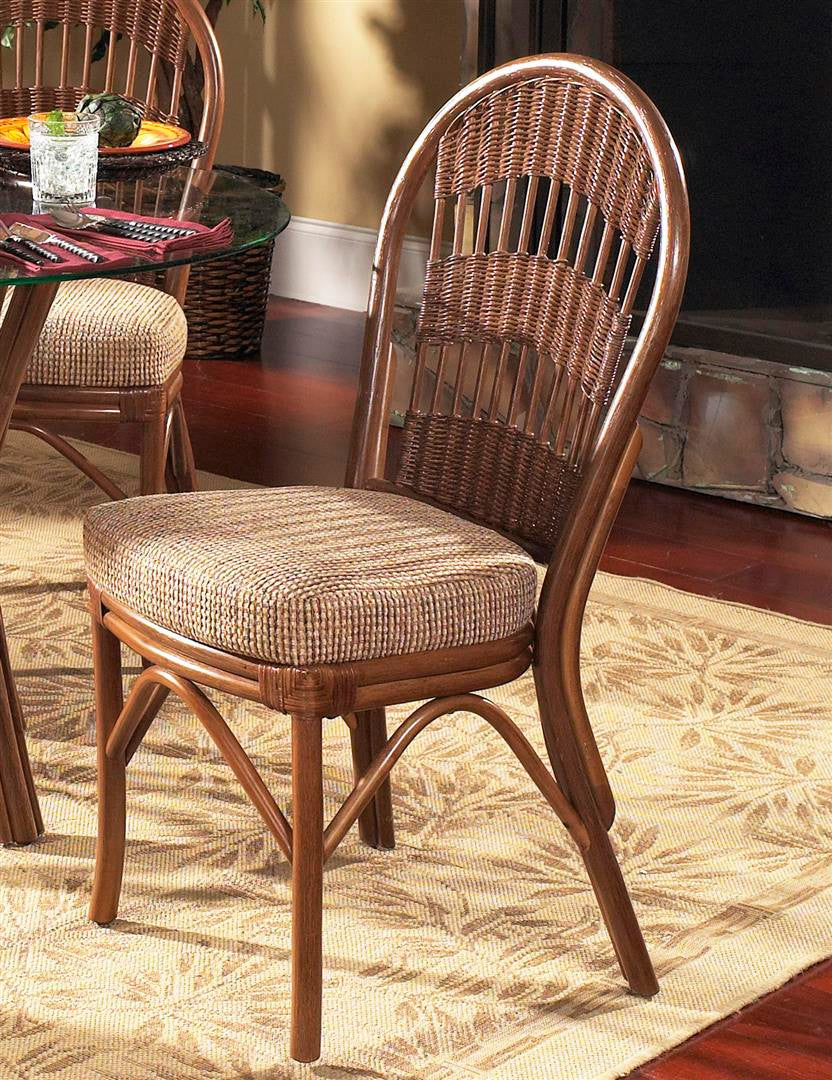 South Sea Rattan Bermuda Indoor Dining Room Set With Side Chairs